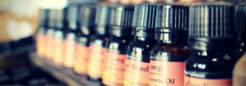 row of essential oils